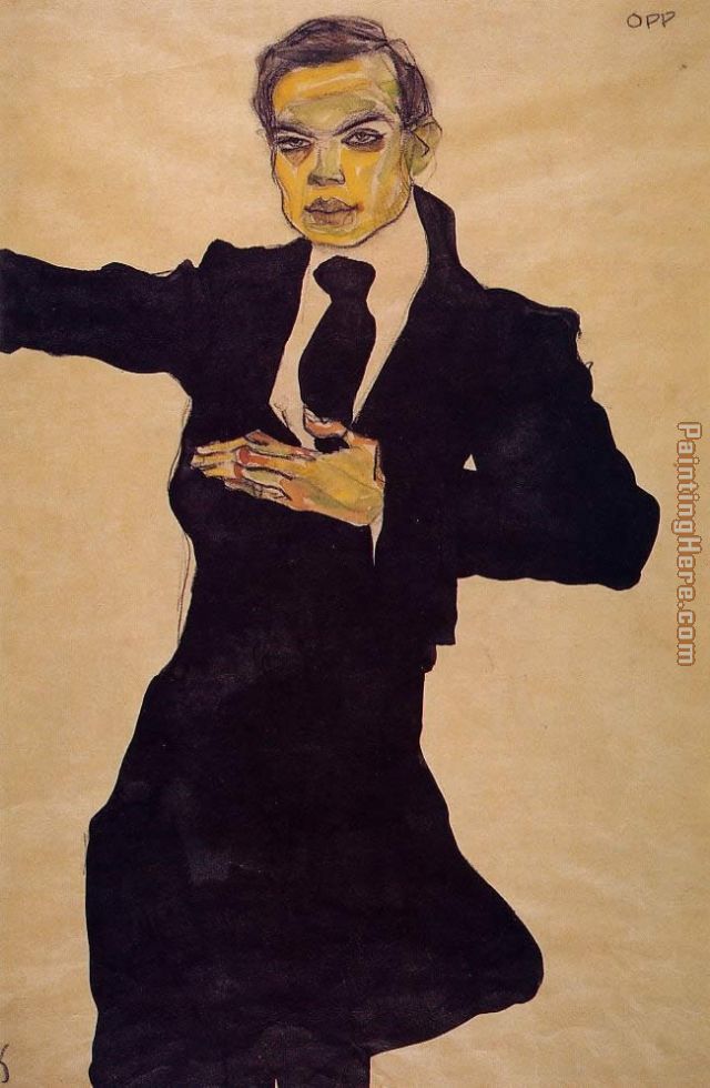 Portrait of the Painter Max Oppenheimer painting - Egon Schiele Portrait of the Painter Max Oppenheimer art painting